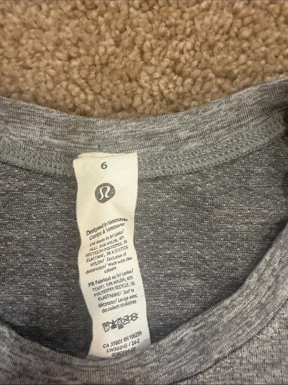 lululemon athletica Gray Maui Short Sleeve Crop Top - Picture 3 of 6